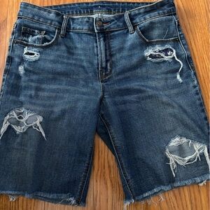 UNIQUE OLD NAVY DENIM DISTRESSED SHORTS * PATCHES * PAISLEY POCKETS * SIZE 4